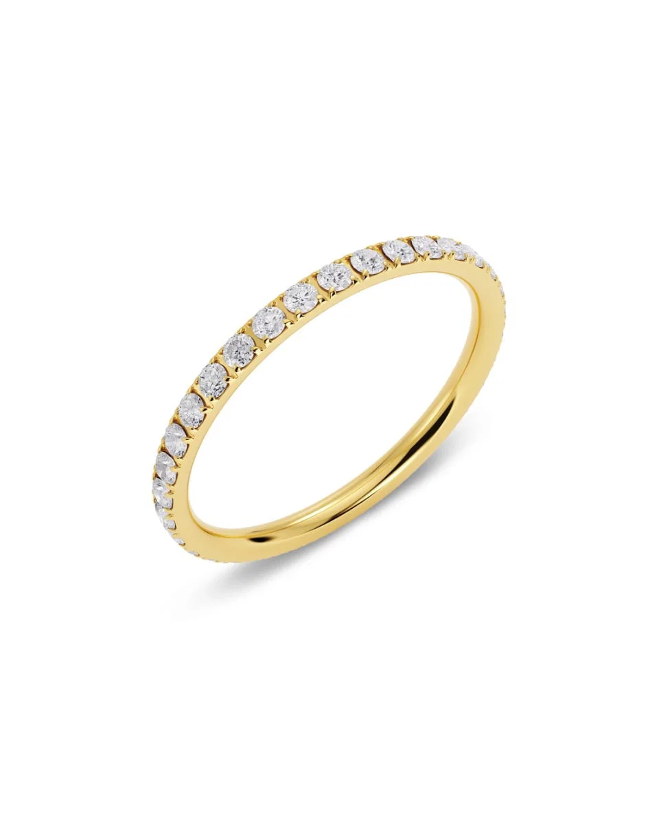 Guldpläterad Edblad Glow Ring Mini Gold zirkoniaring 121092 från sidan