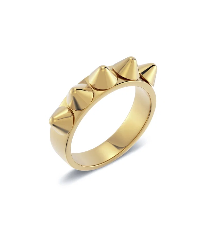 Kullattu Edblad Peak Ring Single Gold -niittisormus 124721 viistosta