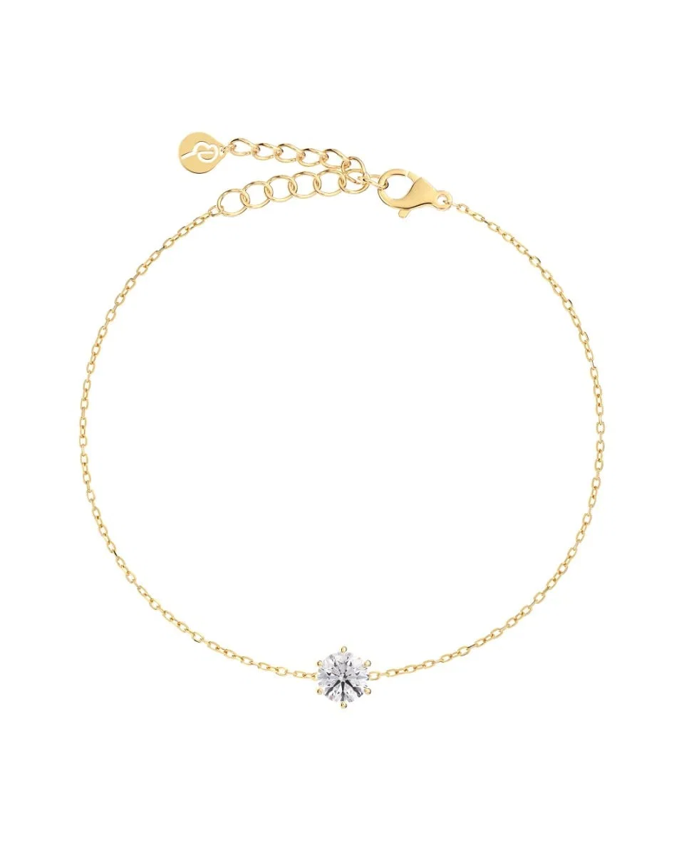 Kullattu Edblad Crown Bracelet Gold -rannekoru kimaltelevalla zirkonialla