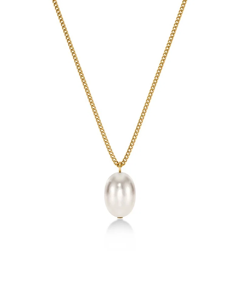 Guldpläterat Edblad Perla Necklace L Gold pärlhalsband 130663
