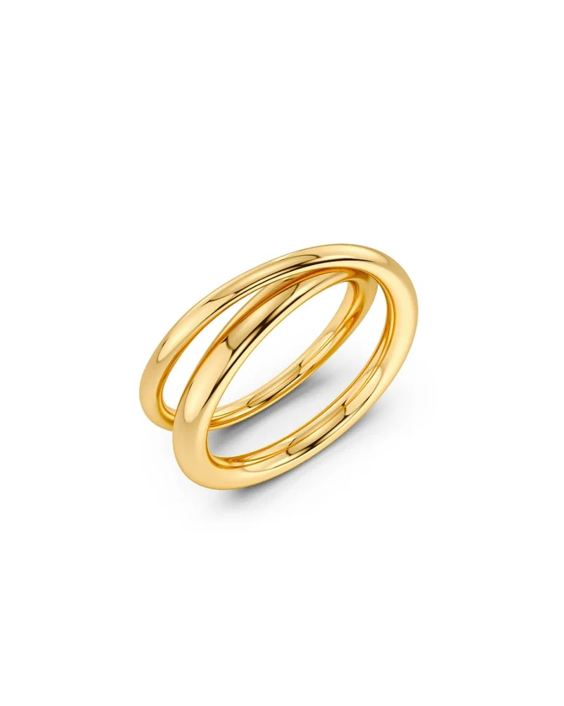 Guldpläterad Edblad Nouveau S Gold ring från sidan