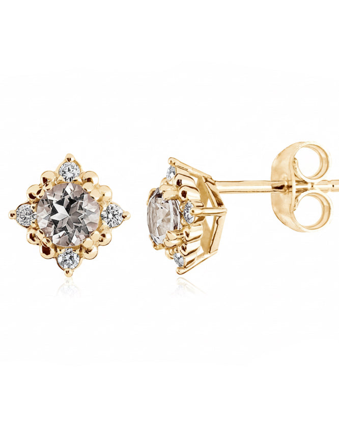 Kohinoor Celeste 143-440MO-08 örhängen med diamanter och morganit