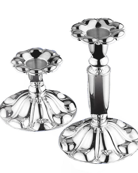 Chippendale silverljusstakar: mindre modell 661-062 halvkortare än 661-063