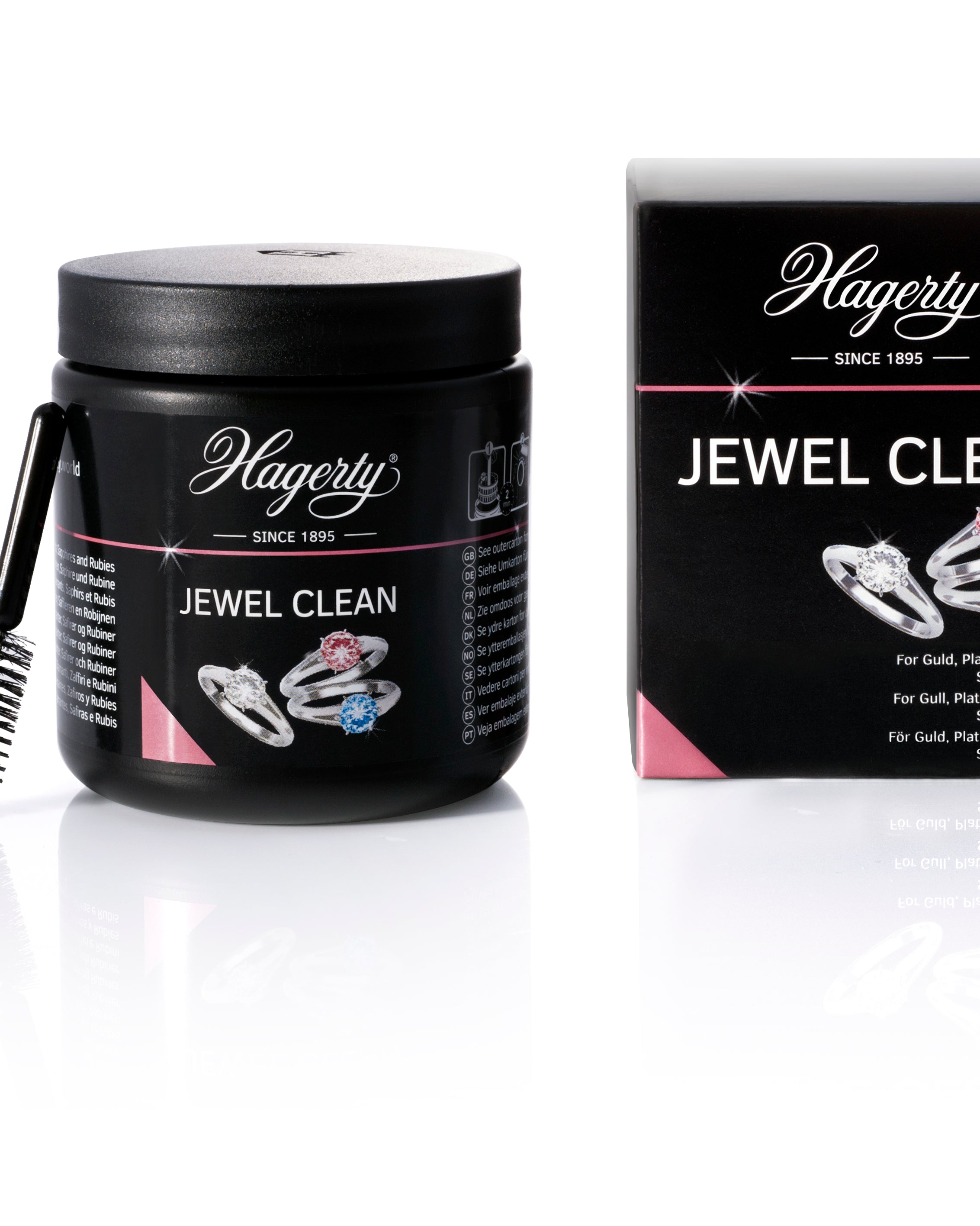 Hagerty Jewel Clean 170 ml -puhdistusaineen pakkaus edestäpäin kuvattuna.