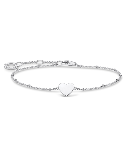 Thomas Sabo Heart With Dots A1991-001-21-L19V armband har en tunn silverkedja som är prydd med en hjärtformad bricka.