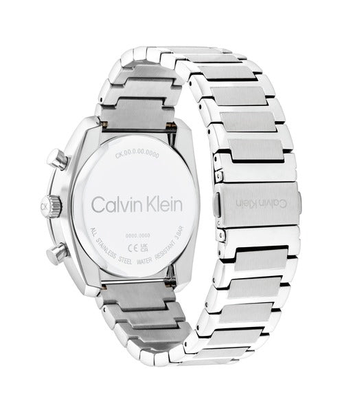 Calvin Klein Flex CK25200464 klockans baksida är silverfärgad.