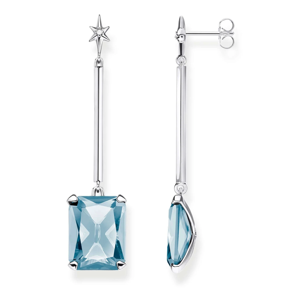 Thomas Sabo H2071-009-1 Blue Stone with Star silverörhängen med stjärna och ljusblå sten.