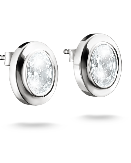 Thomas Sabo örhängen i silver med en klar oval zirkonia.