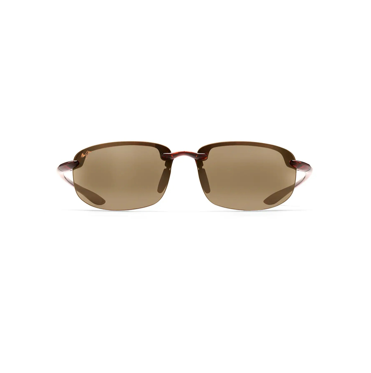 Maui Jim Ho'okipa Reader H807-1020 Tortoise -lukuaurinkolasit edestä kuvattuna pronssisilla HCL Bronze -linsseillä ja +2.00 lukualueella.
