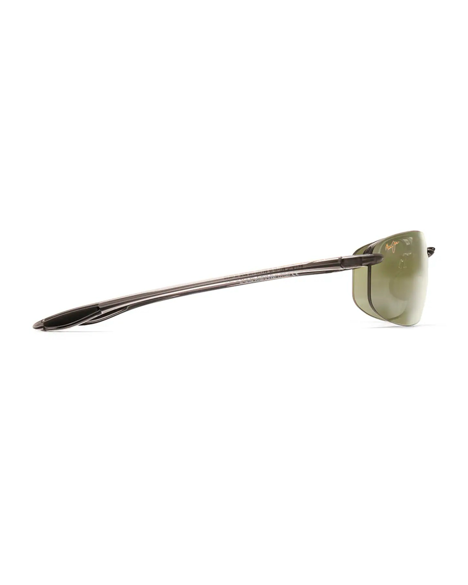 Profiilikuva Maui Jim Ho'okipa Reader -aurinkolaseista sivulta. Ohut savunharmaa aisa, jossa on anatomisesti muotoiltu ja hyvin istuva päätyosa.