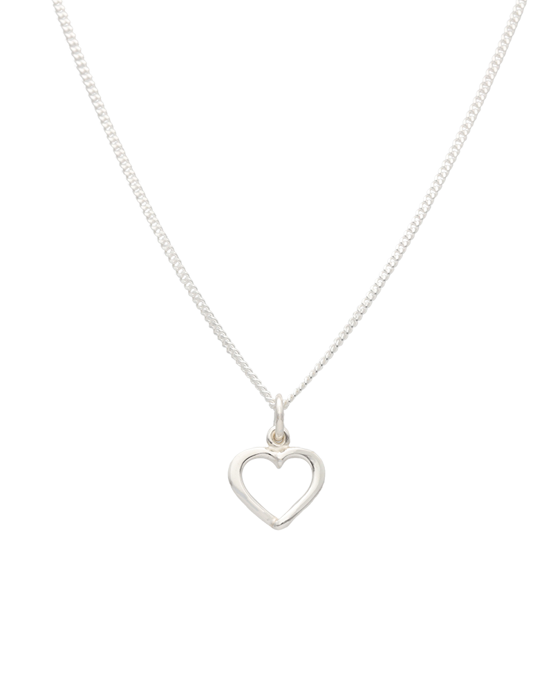 Guldviva Hjärtlig halsband har en tunn silverkedja. Hänget är konturerna av hjärtat.