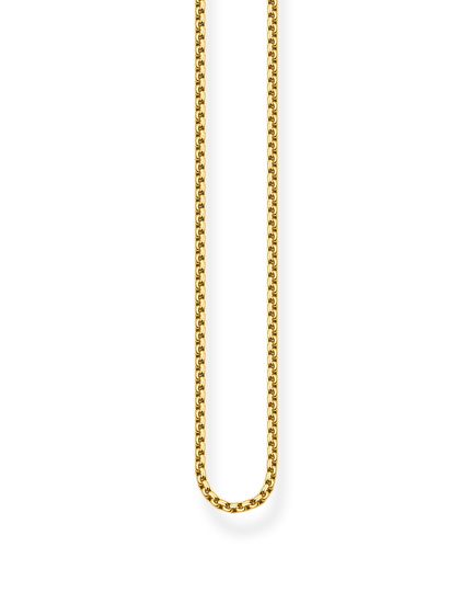 Thomas Sabo Venezia Chain KE1106-413-12 är en förgylld silverkedja cirka en millimeter tjock.