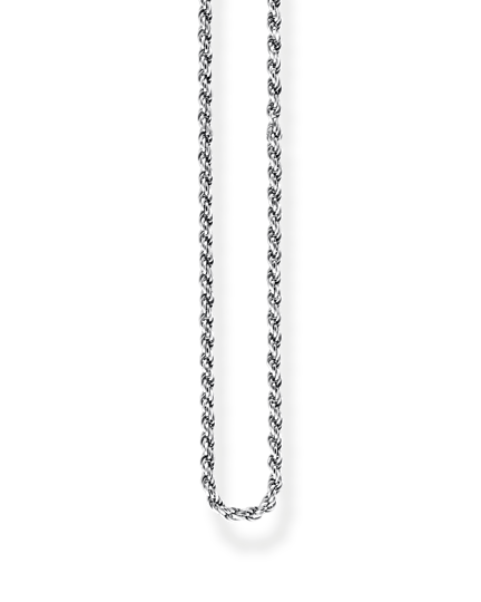 Thomas Sabo Cord Chain KE1348-637-12 är en mörk silverkedja cirka en millimeter tjock.