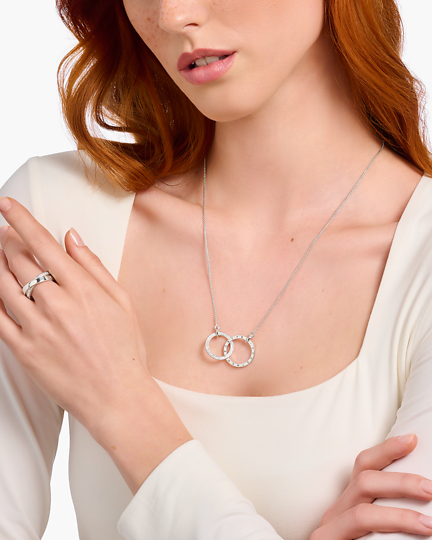 Thomas Sabo Forever Together Large KE1489-051-14 halsband runt halsen.