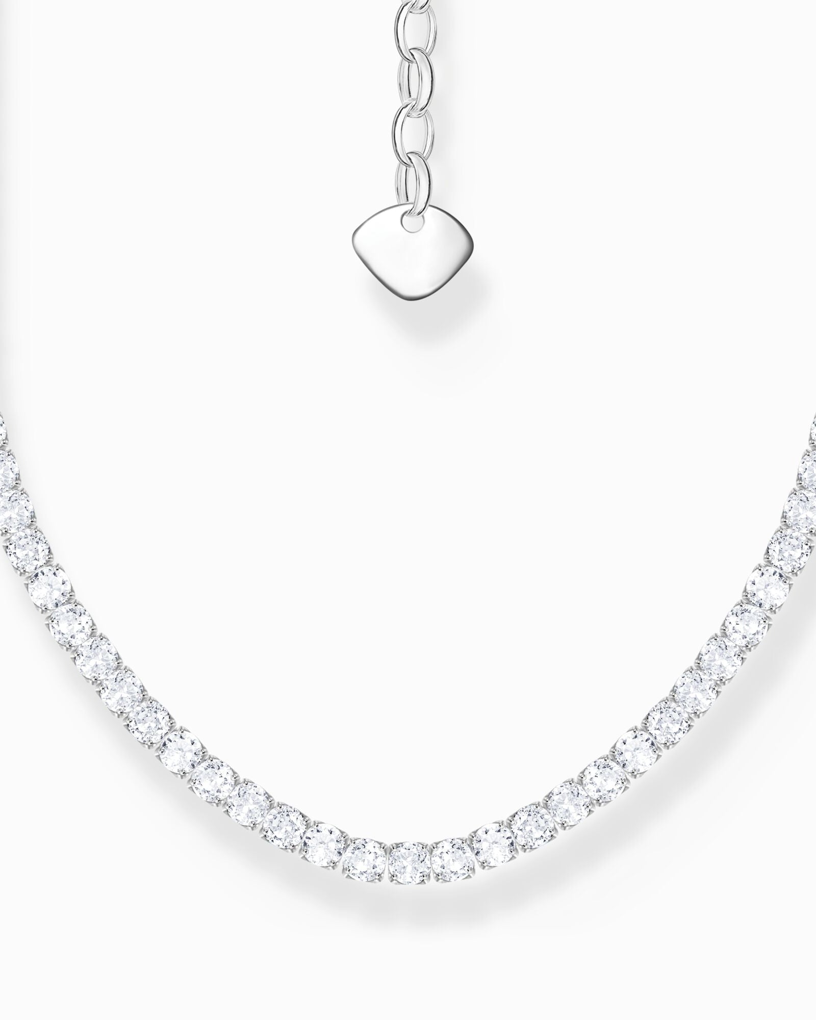 Thomas Sabo Silver Necklace With White Stones KE2303-051-14-L42V halsband är en riviera-stil halskedja i silver med vita zirkoner i rad.