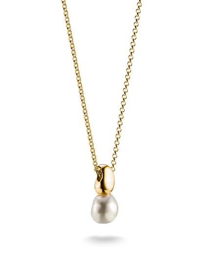 Thomas Sabo Natural Beauty KE2318-430-14-L45V helmikaulakorussa on ohut kullattu ketju ja helmiriipus.