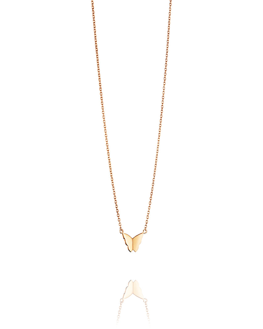 Efva Attling Little Miss Butterfly 10-101-01017 halsband har en tunn guldkedja prydd med en fjäril.