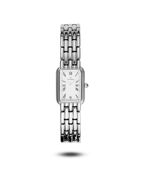 Mockberg Renaissance Silver MB0256 silverfärgad damklocka med vit urtavla
