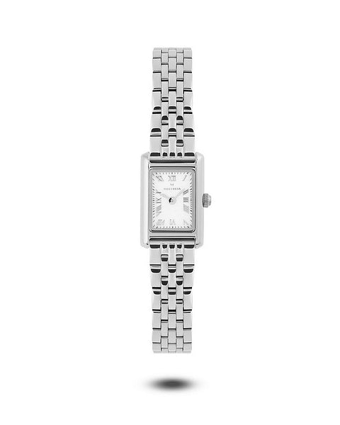 Mockberg Timeless Petite Silver MB1772 silverfärgad damklocka med vit urtavla