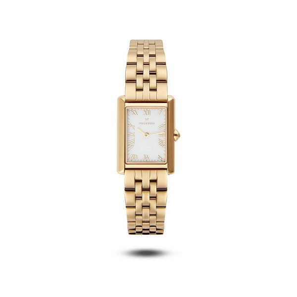 Mockberg Timeless Gold MO874 guldfärgad damklocka med vit urtavla