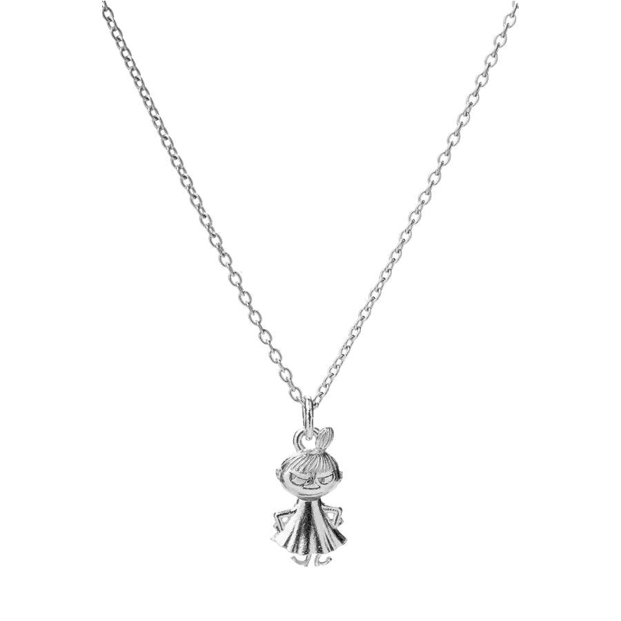 Lumoava x Moomin Lilla My-halsbandet har en tunn silverkedja. Hänget är Lilla My.