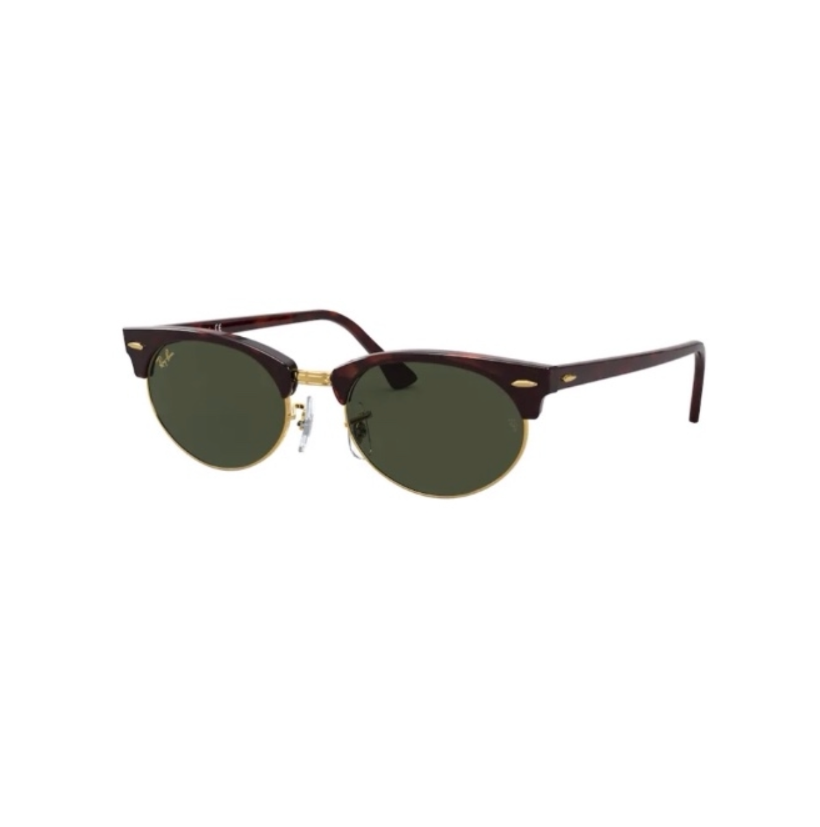 Ray-Ban RB3946 1304/31 Clubmaster Oval -aurinkolasit, kilpikonnakuvioitu kehys ja vihreä linssi