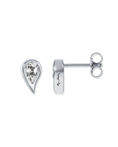 Efva Attling Sparkle of Life stiftörhänge i silver med vit topas från sidan, artikelnummer 12-100-02442.