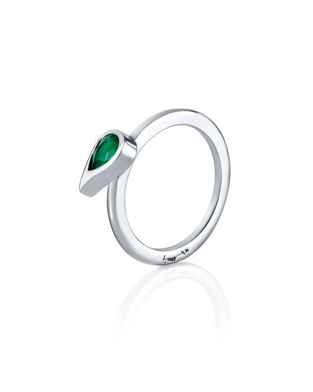 Profilbild av Efva Attling Sparkle of Life 13-100-02445 silverring med grön kalcedonsten.