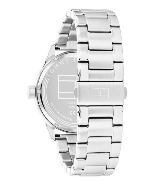 Tommy Hilfiger Forrest TH1710563 klockans baksida är silverfärgad.