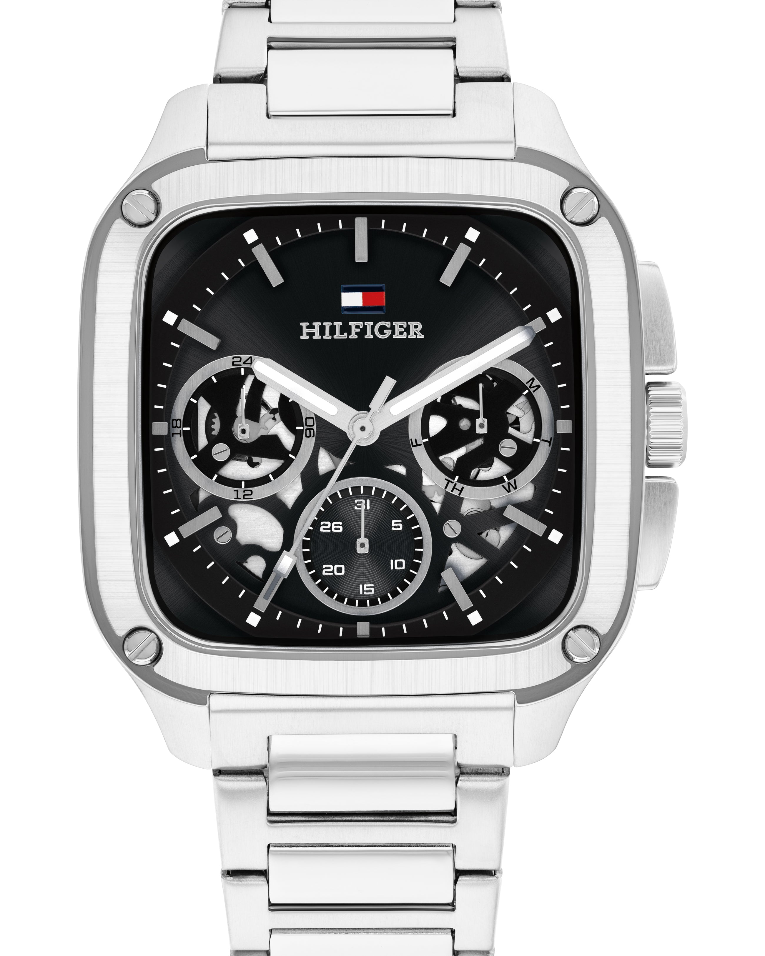 Tommy Hilfiger TH1710758 herrklocka i rostfritt stål med svart urtavla.