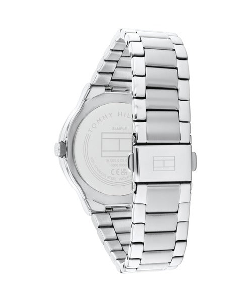 Tommy Hilfiger Piper TH1782723 klockans baksida är silverfärgad.
