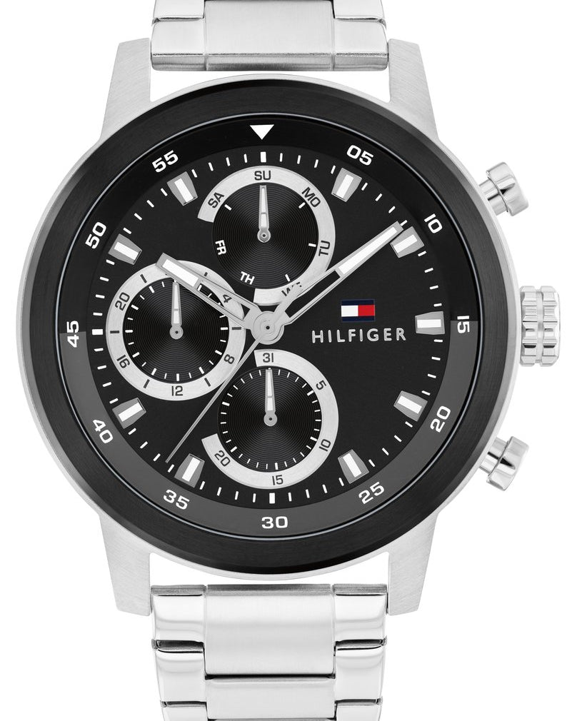 Tommy Hilfiger TH1792181 herrklocka i rostfritt stål med svart urtavla.