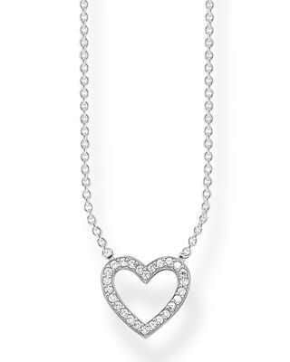 Thomas Sabo Necklace Heart KE1554-051-14-L45V har en tunn silverkedja dekorerad med ett zirkonprytt hjärta.