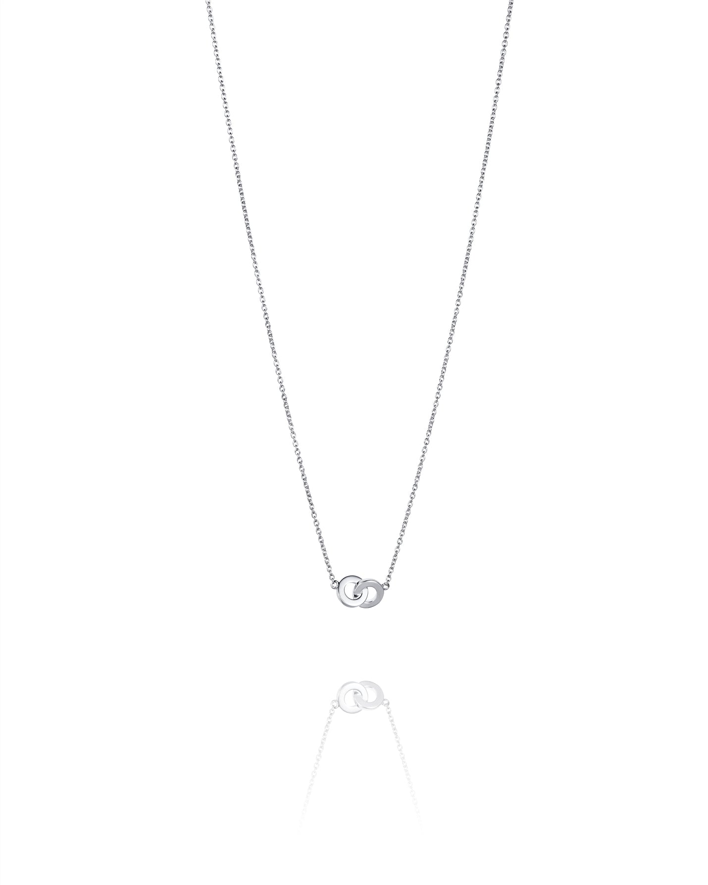 Efva Attling You & Me 10-100-02131 halsband har en tunn kedja och två sammanflätade ringar