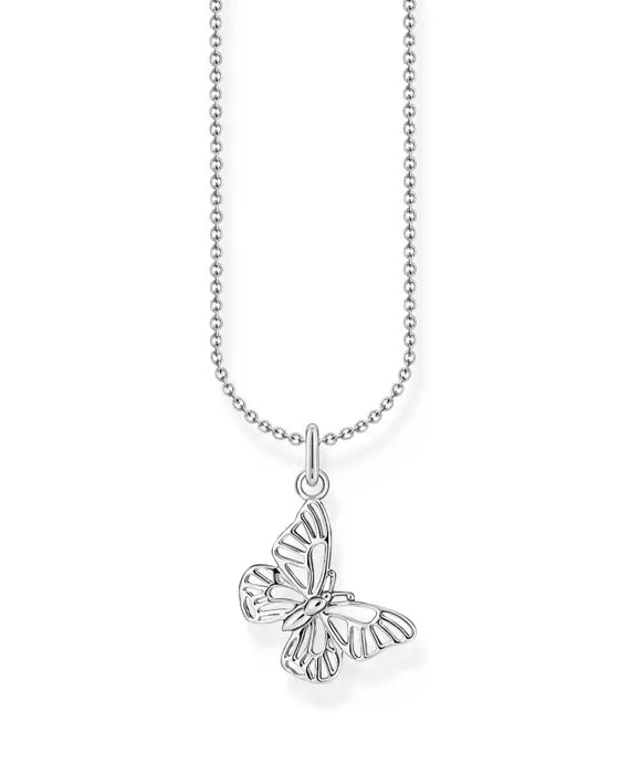Thomas Sabo Necklace With Butterfly Pendant KE2223-001-21-L45V har en tunn silverkedja. Hänget är en silverfjäril.