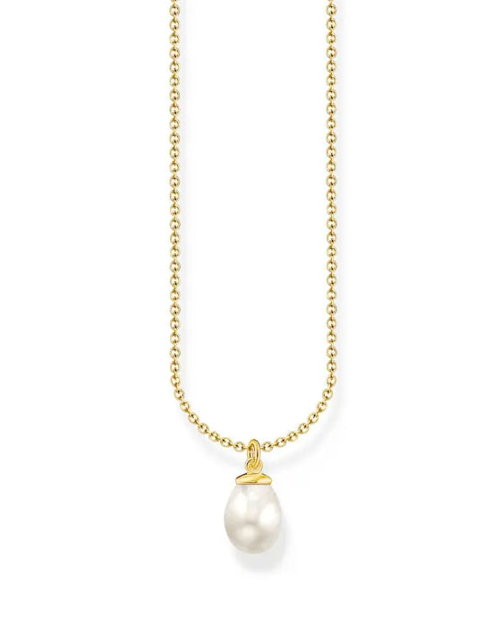 Thomas Sabo Necklace With Freshwater Pearl Pendant KE2238-430-14-L45V har en tunn förgylld silverkedja. Hänget är en sötvattenspärla.
