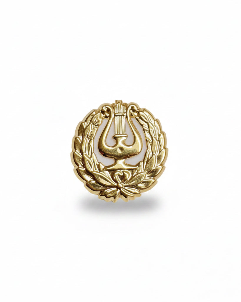 Ylioppilaslakin lakkilyyra 23 mm, 14K kultaa