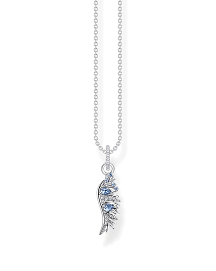 Thomas Sabo Phoenix Wing KE2168-644-1-L45V halsband med tunn silverkedja och ett hänge inspirerat av en fenixvinge. Vingen är dekorerad med zirkoner och spineller.