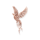 Thomas Sabo Phoenix PE937-426-7 är ett magnifikt förgyllt i roséguld fenixhänge, elegant dekorerat med gnistrande zirkoner och spineller. Fenixen håller en pärla i sina klor.