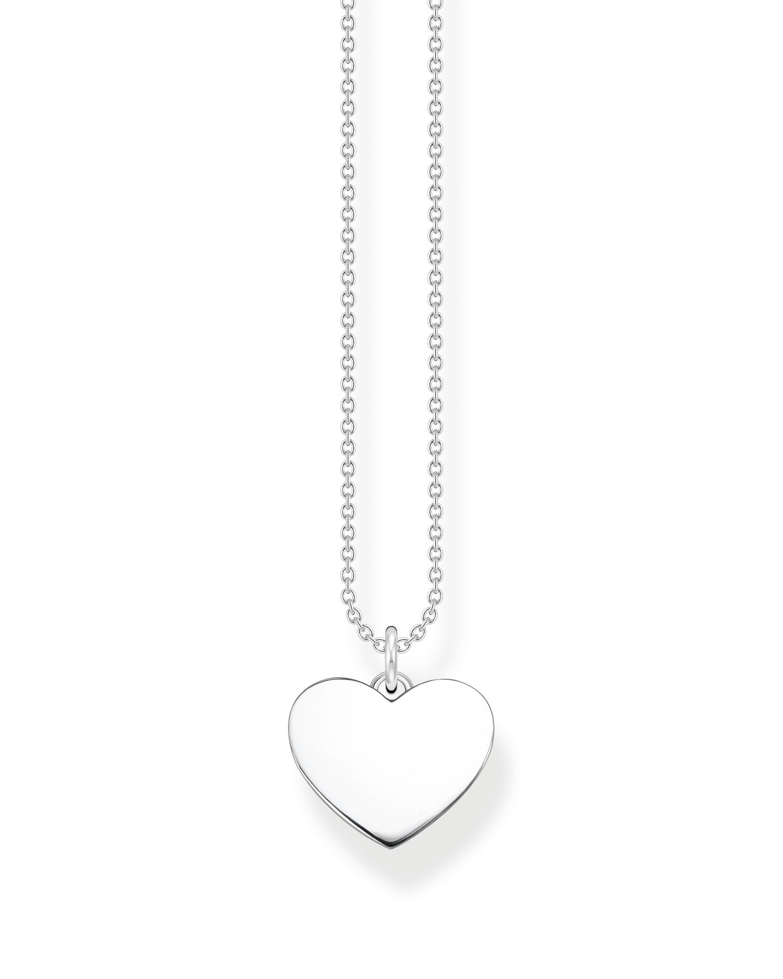 Thomas Sabo Heart KE2128-001-21-L45V har en tunn silverkedja. Hänget är en hjärtformad platta.