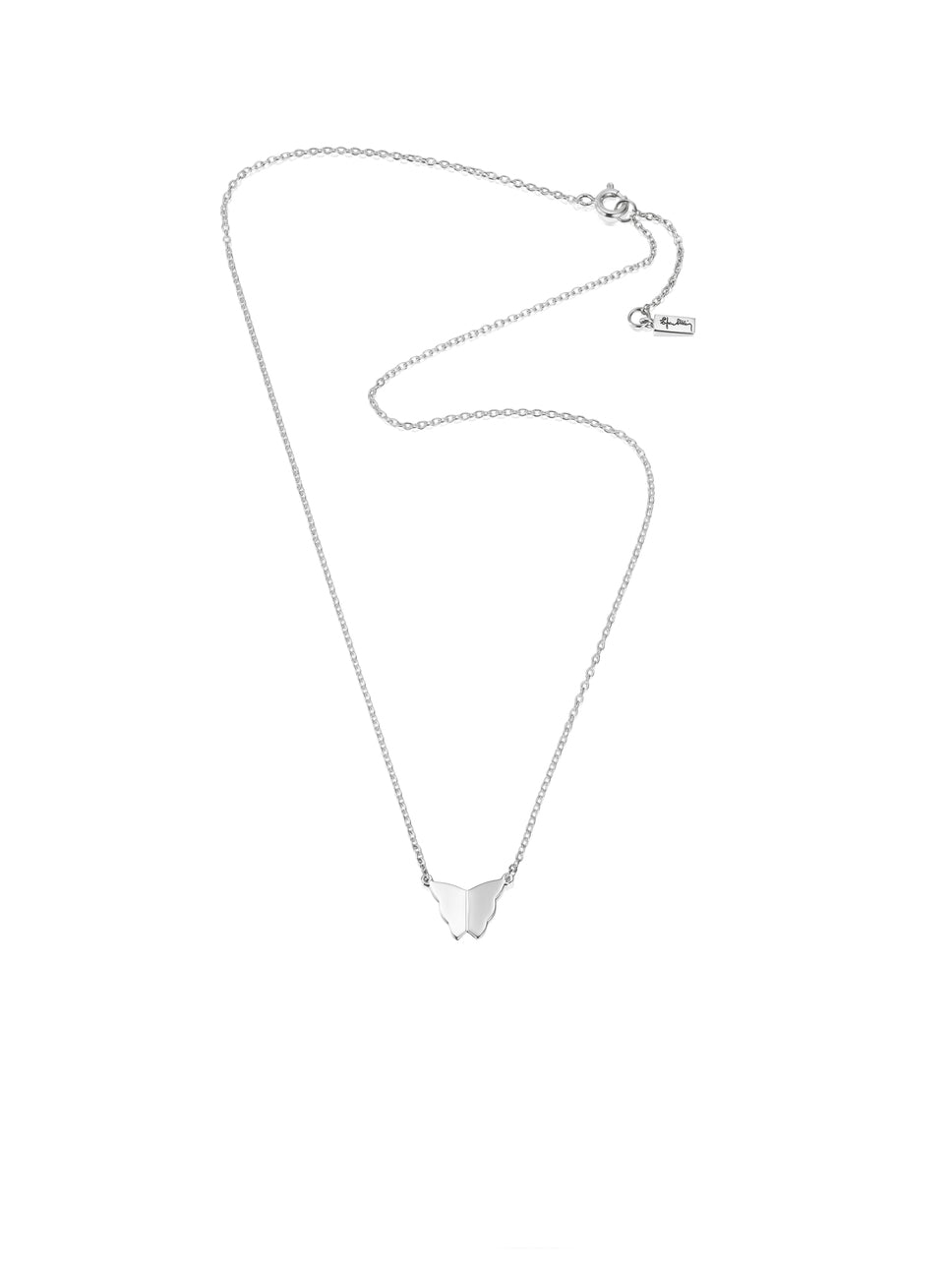 Efva Attling Little Miss Butterfly 10-100-01017 halsband har en tunn silverkedja prydd med en fjäril.