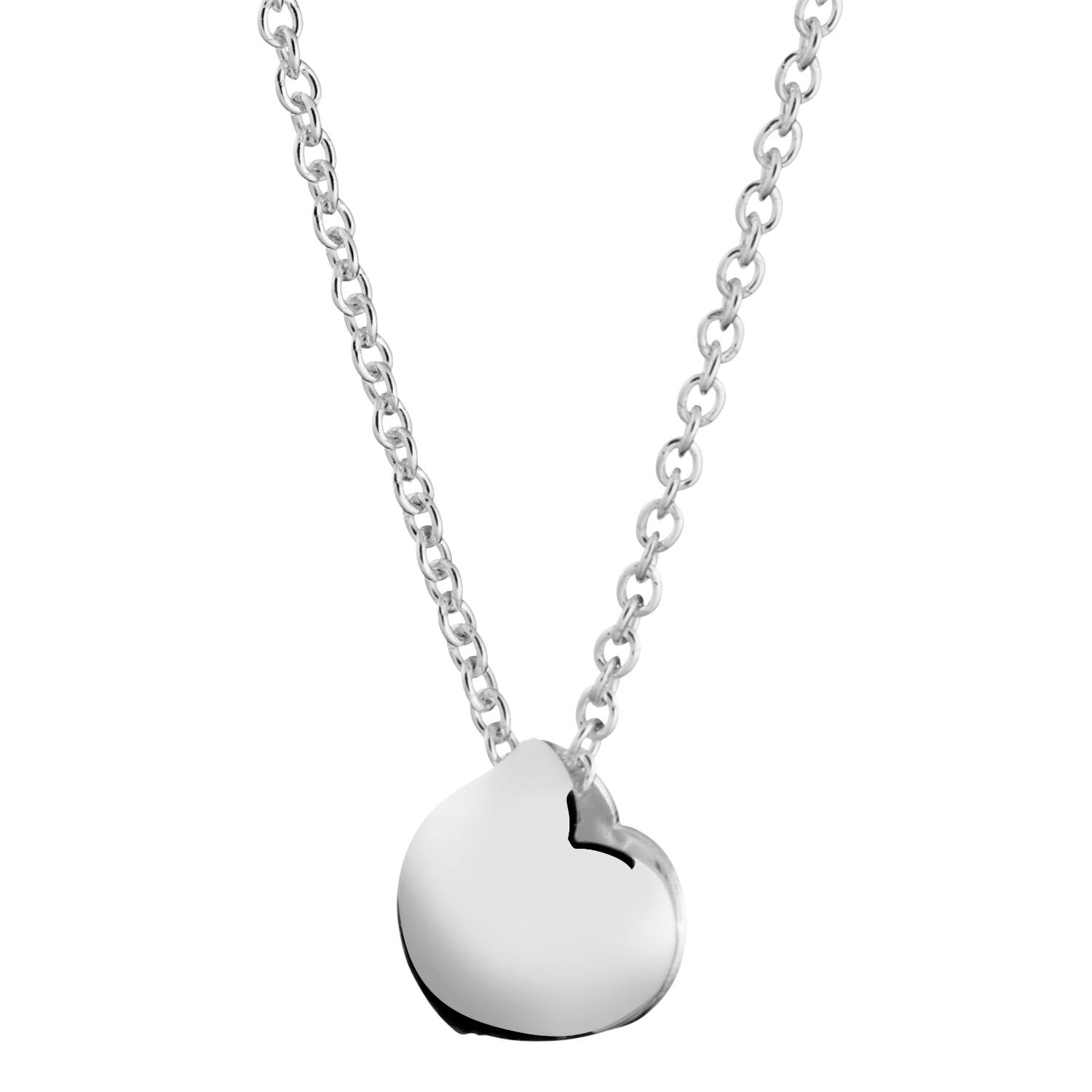 Lumoava Hali-lilla halsbandet har en tunn silverkedja. Hänget är ett litet hjärta, rund och mjuk i linjerna.