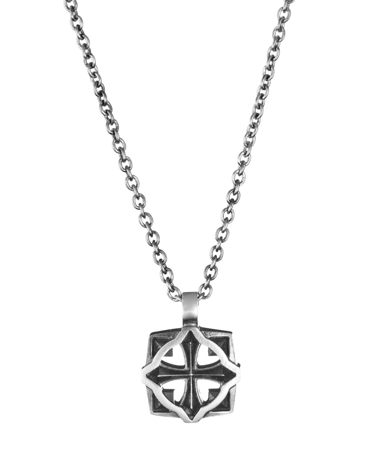 Lumoava Soturi-lilla halsbandet har en tunn silverkedja. Hänget är liten och stilfull, formad rak.