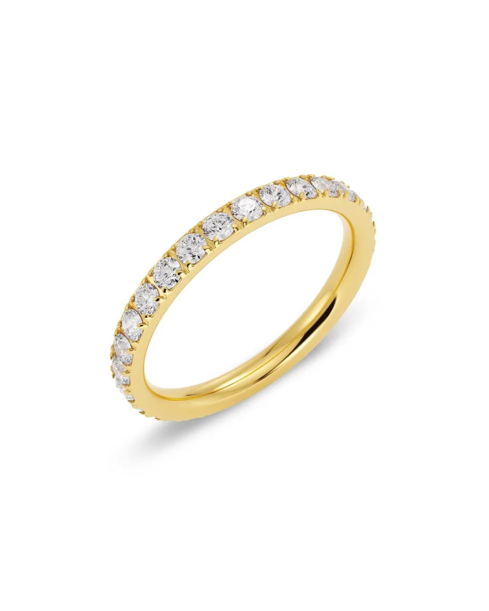 Guldpläterad Edblad Glow Ring Gold zirkoniaring 106509 från sidan