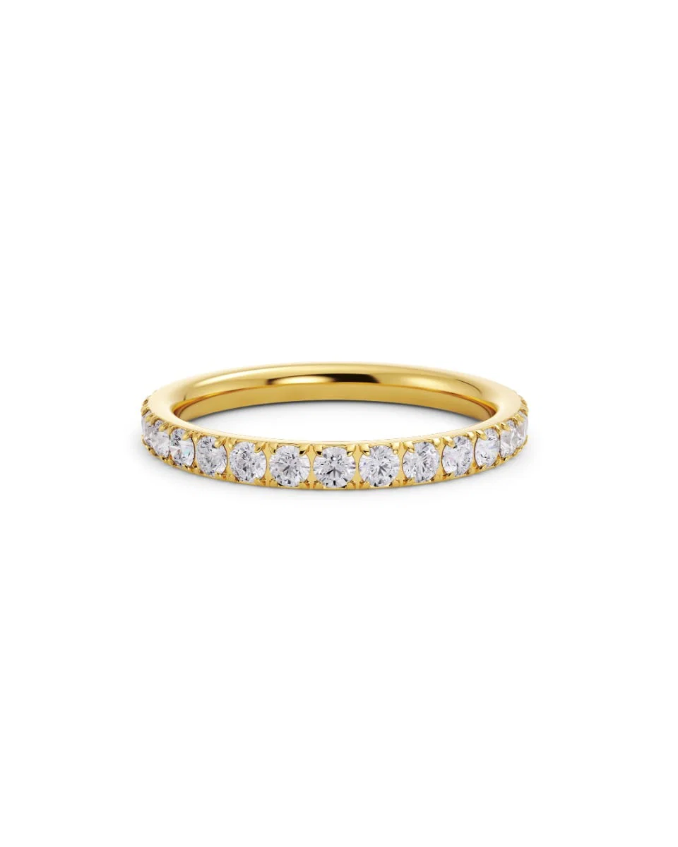 Guldpläterad Edblad Glow Ring Gold alliansring med zirkonior 106509