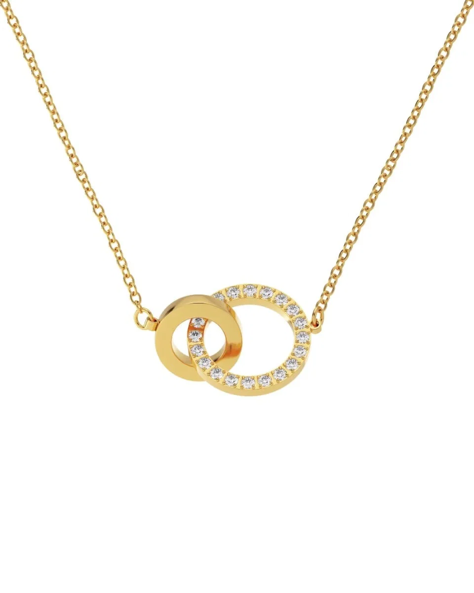 Kullattu Edblad Eternal Orbit Necklace Gold -kaulakoru zirkonioilla 120176