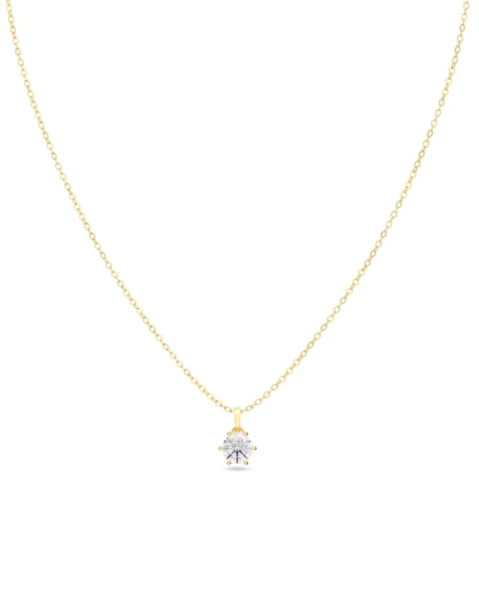 Guldpläterat Edblad Crown Gold 126878 halsband med glänsande zirkonia