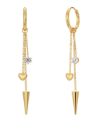 Guldpläterade Edblad Peak Hoops Multi Heart Gold örhängen 127223