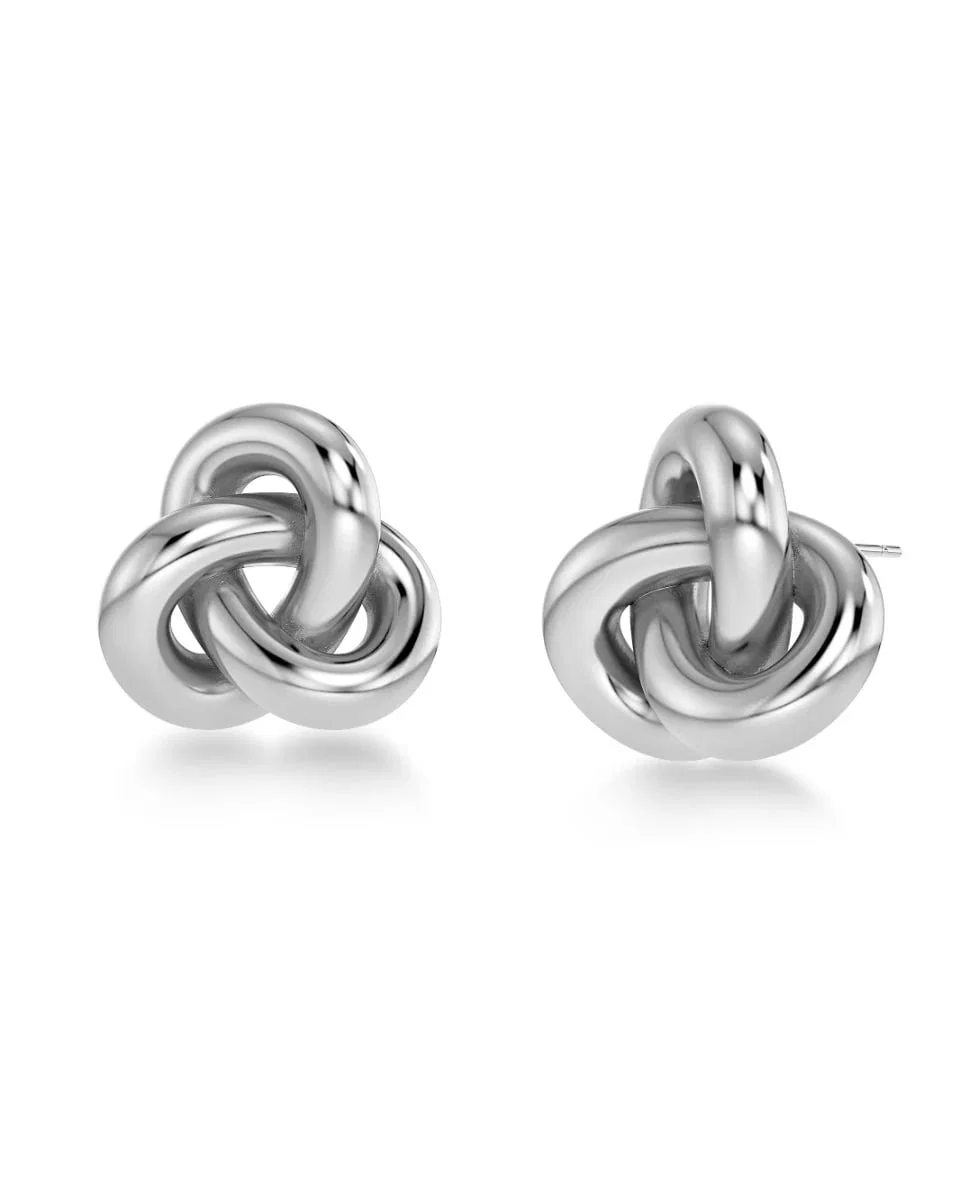 Teräksiset Edblad Infinity Knot Studs L Silver -nappikorvakorut 129856