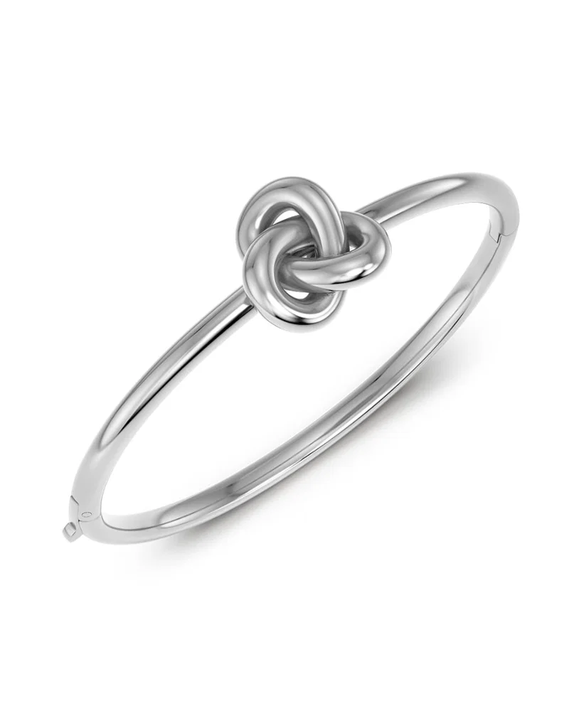 Teräksinen Edblad Infinity Knot Bangle Silver -rannerengas L 129918 viistosta